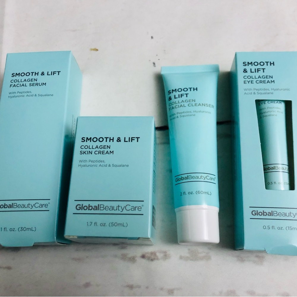 Global Beauty Care 4 Piece Set Smooth & Lift Collagen Skin Care Line